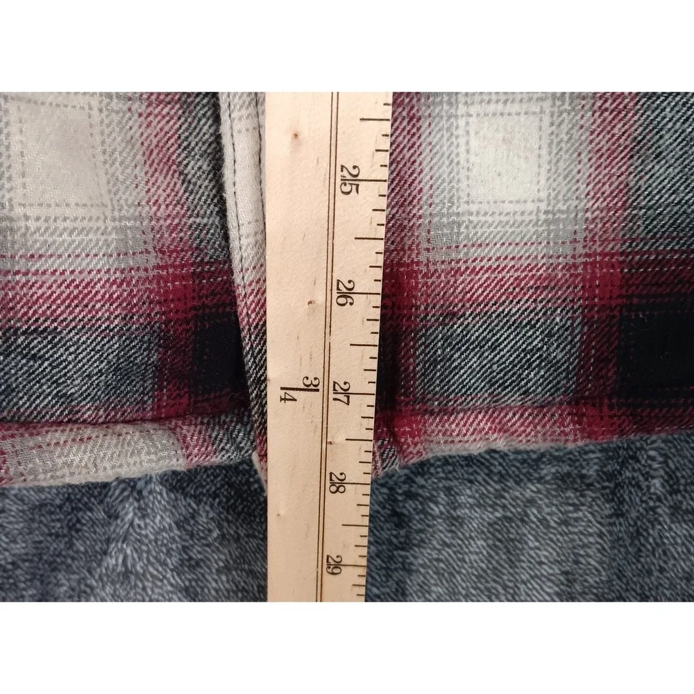 Coleman Vintage Sherpa‎ Lined Shacket Men's Medium Red Plaid Flannel Snaps